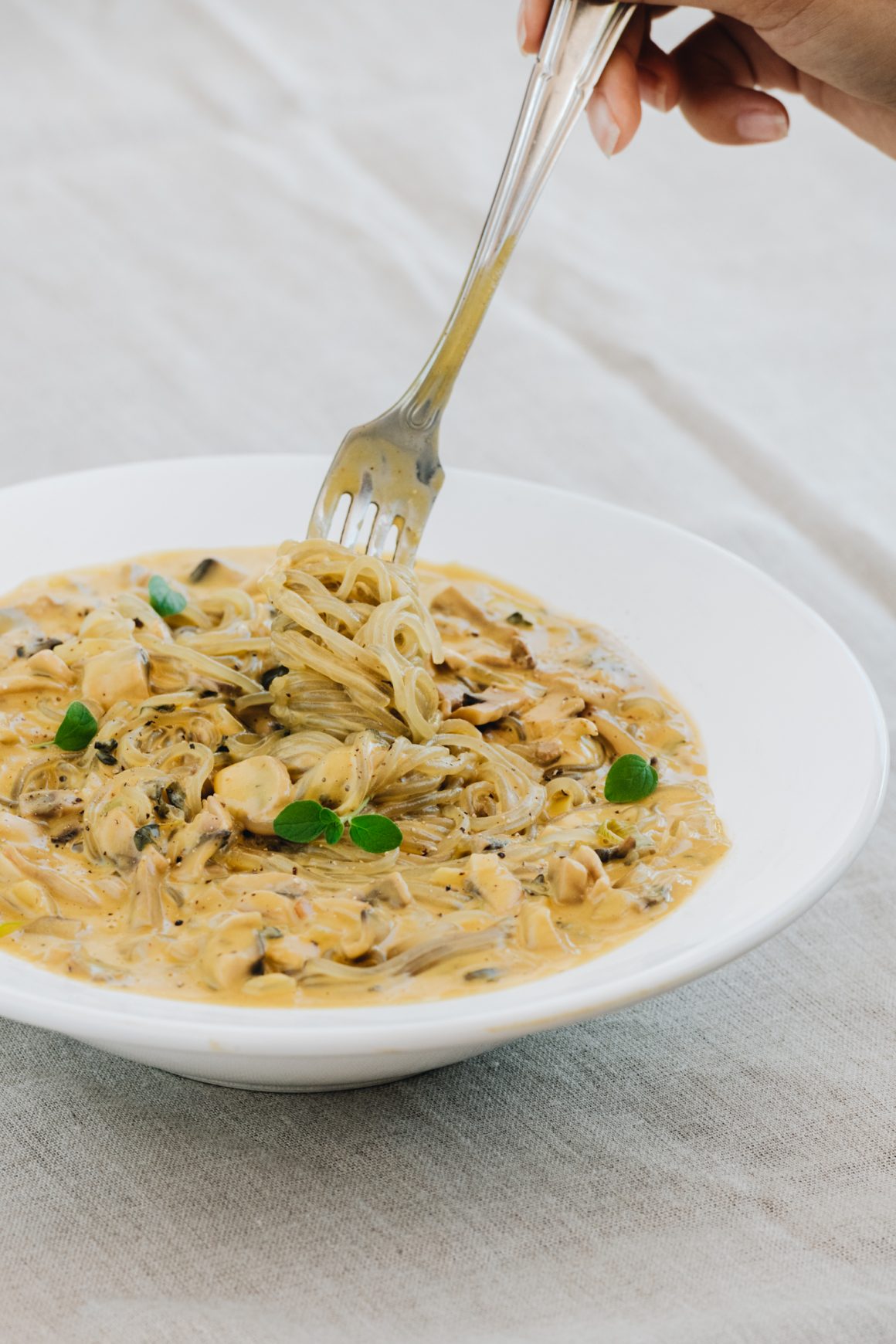 Веган лапша с сырным соусом