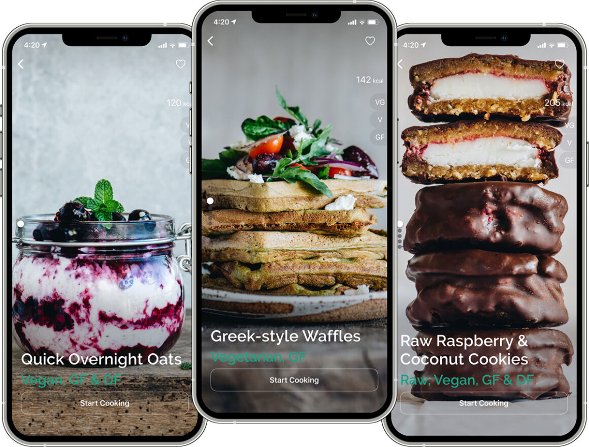 Greeny app — vibrant gourmet recipes for every taste.