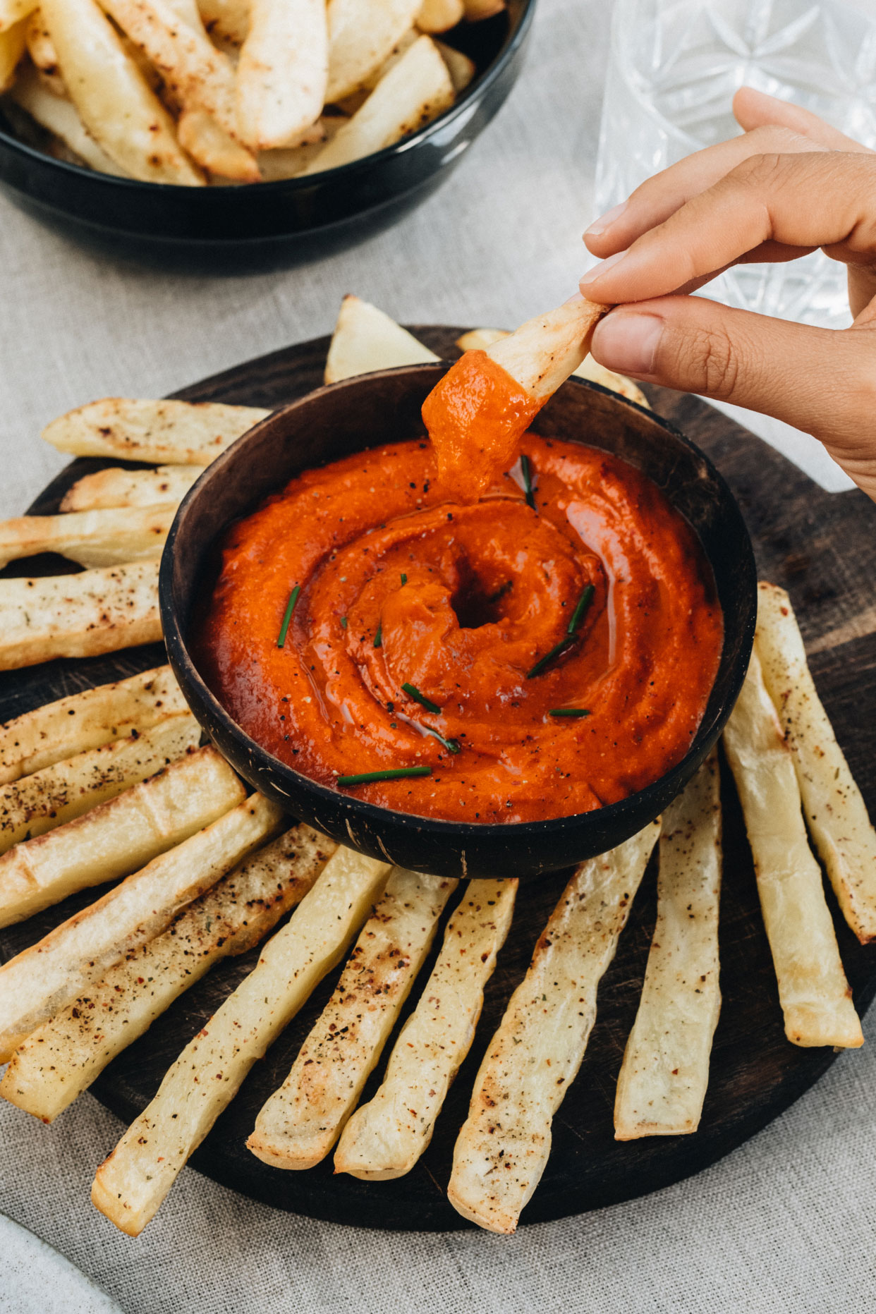 Food ingredients prepared for a gut-friendly meal